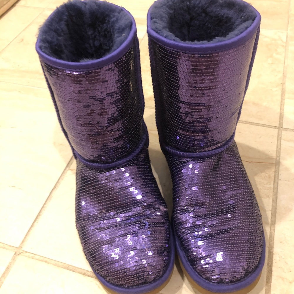 Purple sequin uggs